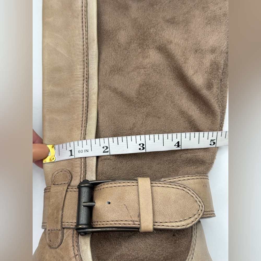 Cole Haan Riding Boots Leather Nike Air Avalon Tall Boots Taupe Leather 6B - Picture 7 of 16